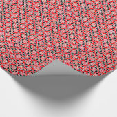 フローラプリント、赤、黒、白 ラッピングペーパー (角)