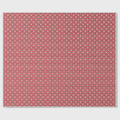 フローラプリント、赤、黒、白 ラッピングペーパー (フラット)