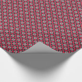 フローラプリント、黒、グレー、赤 ラッピングペーパー (角)