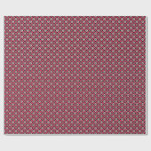 フローラプリント、黒、グレー、赤 ラッピングペーパー (フラット)