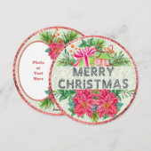 フローラプレゼントメリークリスマスラウンドカード シーズンカード (正面/裏面)