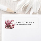 フローラプレーンエレガントモダン白黒ミニマル ラベル (インサイチュ)