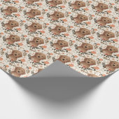 フローラプードルドッグポートレートファームハウススタイル ラッピングペーパー (角)