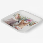 フローラヘッドピース付き牛 ペーパープレート (傾斜あり)