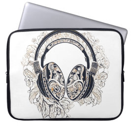 フローラヘッドフォンAIアート ラップトップスリーブ