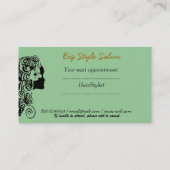 フローラヘンナ美容師サロンスパヘアスタイリスト 予約カード (裏面)