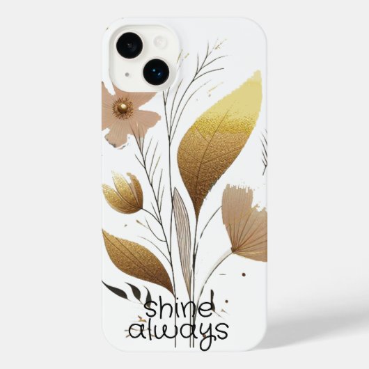 フローラベクトル金ゴールド画像 iPhoneケース (裏面)