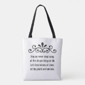 フローラベクトル、自然ラブ文字オンホワイト トートバッグ (裏面)
