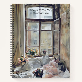 フローラベッドルームデコールラブ引用文ヴィンテージノート ノートブック