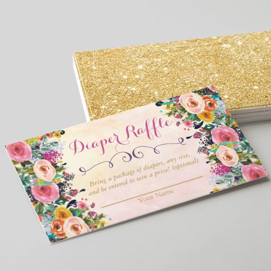 フローラベビシャワーおむつラッフルカード エンクロージャーカード