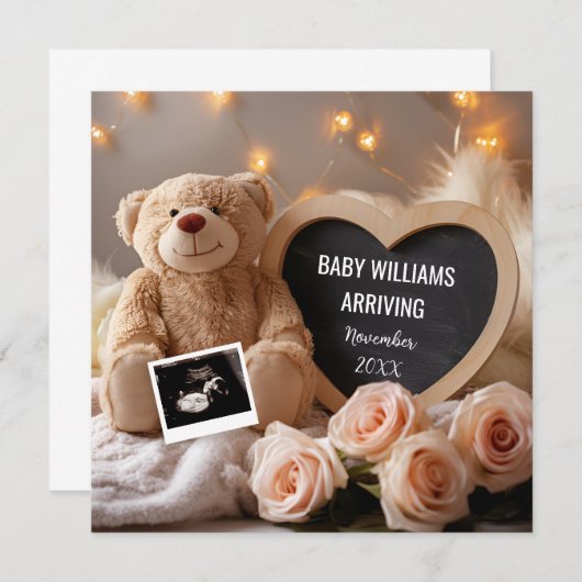 フローラベビーのソーシャルメディア発表 招待状 (正面/裏面)