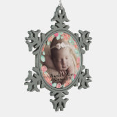 フローラベビーの初めてのクリスマス スノーフレークピューターオーナメント (左)