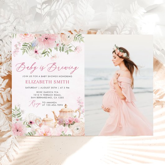 フローラベビーは紅茶パーティー赤ちゃんシャワー写真 招待状