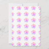 フローラベビーイン開花ピンクペチュニア赤ちゃんシャワーガール 招待状 (裏面)