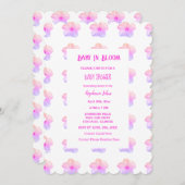 フローラベビーイン開花ピンクペチュニア赤ちゃんシャワーガール 招待状 (正面/裏面)