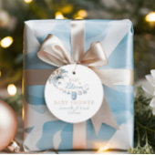 フローラベビーイン開花ブルー男の赤ちゃんシャワー フェイバータグ