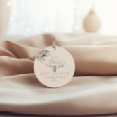 フローラベビーイン開花ブルー男の赤ちゃんシャワー フェイバータグ