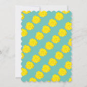 フローラベビーイン開花ベビーシャワーティール（緑がかった色）イエローローズ 招待状 (裏面)