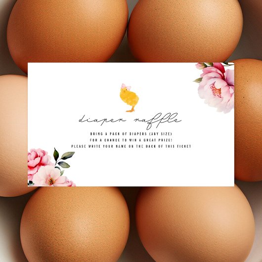 フローラベビーガールシックおむつラッフル エンクロージャーカード