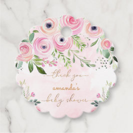 フローラベビーガールシャワーありがとう フェイバータグ