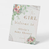 フローラベビーガールシャワー歓迎サイン 台座サイン (正面)