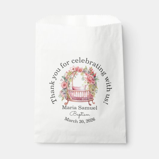 フローラベビーガールステッカーピンク フェイバーバッグ (正面)