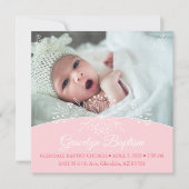 フローラベビーガールバプティスマ招待状 招待状 (正面)