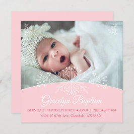 フローラベビーガールバプティスマ招待状 招待状