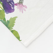 フローラベビーガールブルーパープル月次マイルストーン フリースブランケット (角)