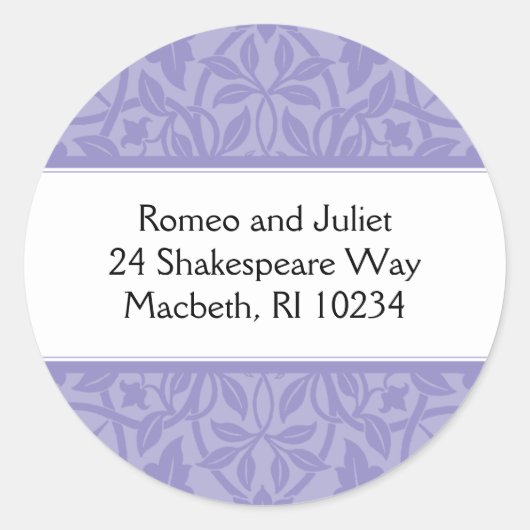 フローラベビーガール住所 シール – パープルオンパープル (正面)