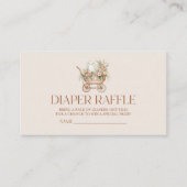 フローラベビーキャリッジベビーシャワーおむつラッフル エンクロージャーカード (正面)