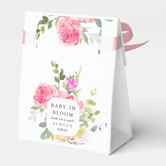 フローラベビーシャワーありがとうお水色 フェイバーボックス (裏面サイド)