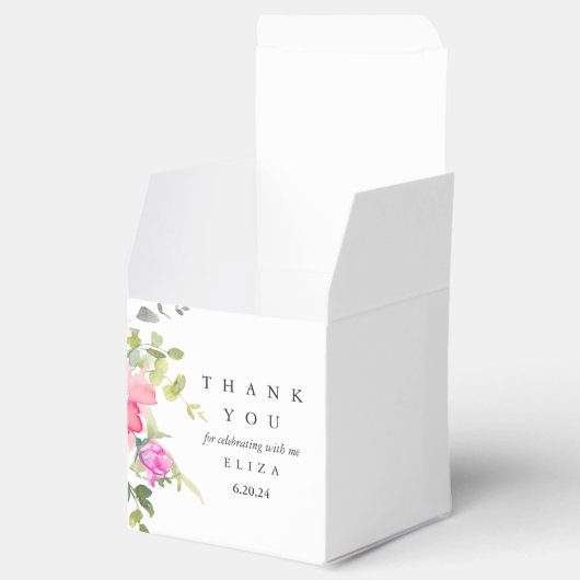 フローラベビーシャワーありがとうお水色 フェイバーボックス (オープン)