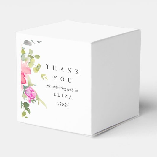 フローラベビーシャワーありがとうお水色 フェイバーボックス (裏面サイド)