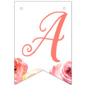 フローラベビーシャワーにおける開花水彩ベビー バンティングフラッグ (第3の旗)