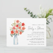 フローラベビーシャワーにおける開花水彩ベビー 招待状 (スタンド正面)