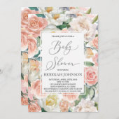 フローラベビーシャワーガール 招待状 (正面/裏面)