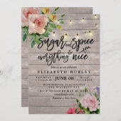 フローラベビーシャワーシュガー&スパイス&オールナイス 招待状 (正面/裏面)