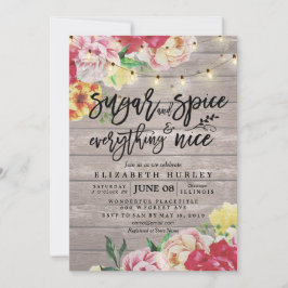 フローラベビーシャワーシュガー&スパイス&オールナイス 招待状
