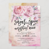 フローラベビーシャワーシュガー&スパイス&オールナイス 招待状 (正面/裏面)