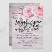 フローラベビーシャワーシュガー&スパイス&オールナイス 招待状 (正面/裏面)