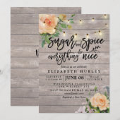 フローラベビーシャワーシュガー&スパイス&オールナイス 招待状 (正面/裏面)