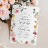 フローラベビーシャワーティーパーティの招待状 招待状