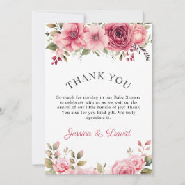 フローラベビーシャワーバラ カラフル サンキューカード