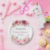 フローラベビーシャワーバラ カラフル ペーパープレート (パーティー)