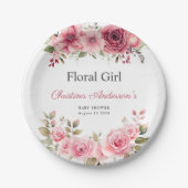 フローラベビーシャワーバラ カラフル ペーパープレート (正面)