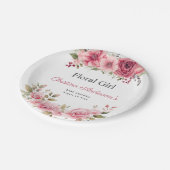 フローラベビーシャワーバラ カラフル ペーパープレート (アングル)