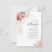 フローラベビーシャワーパンパスグラスボホテラコッタ ノートカード (正面)