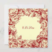 フローラベビーシャワーヴィンテージバラ赤 招待状 (裏面)