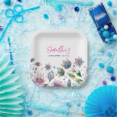 フローラベビーシャワー使い捨て ペーパープレート (パーティー)